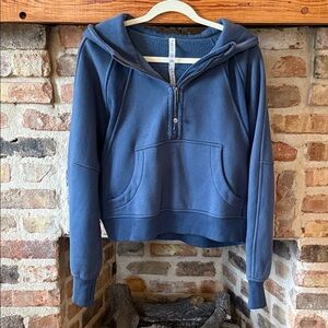 Lululemon Scuba Oversized Half-Zip Hoodie Iron Blue size 12